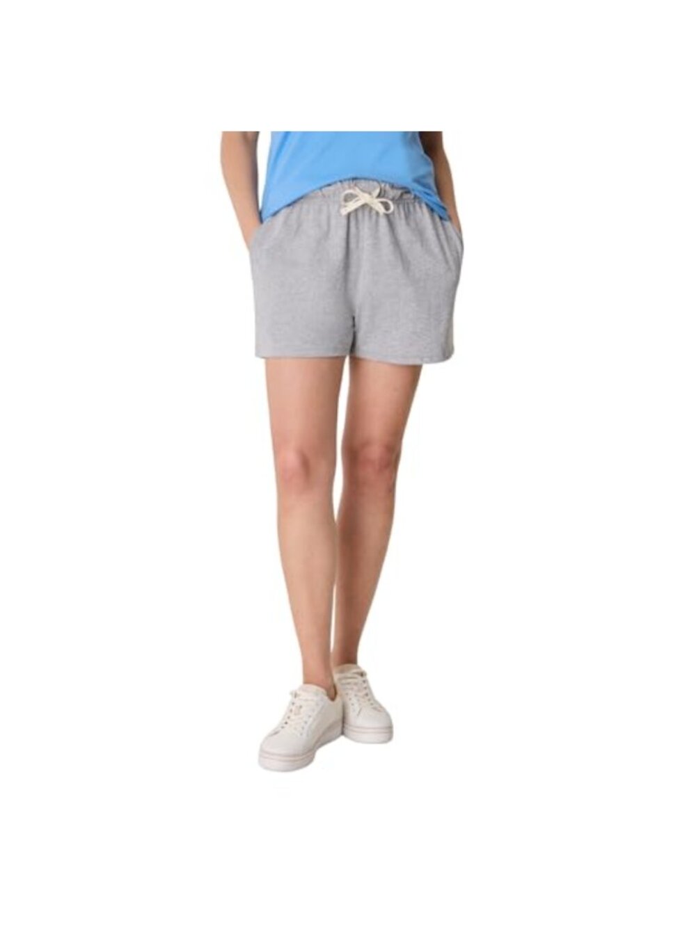 Drawstring Shorts Cotton Adjustable Elastic Waist Side Pockets Loose Fit Low
